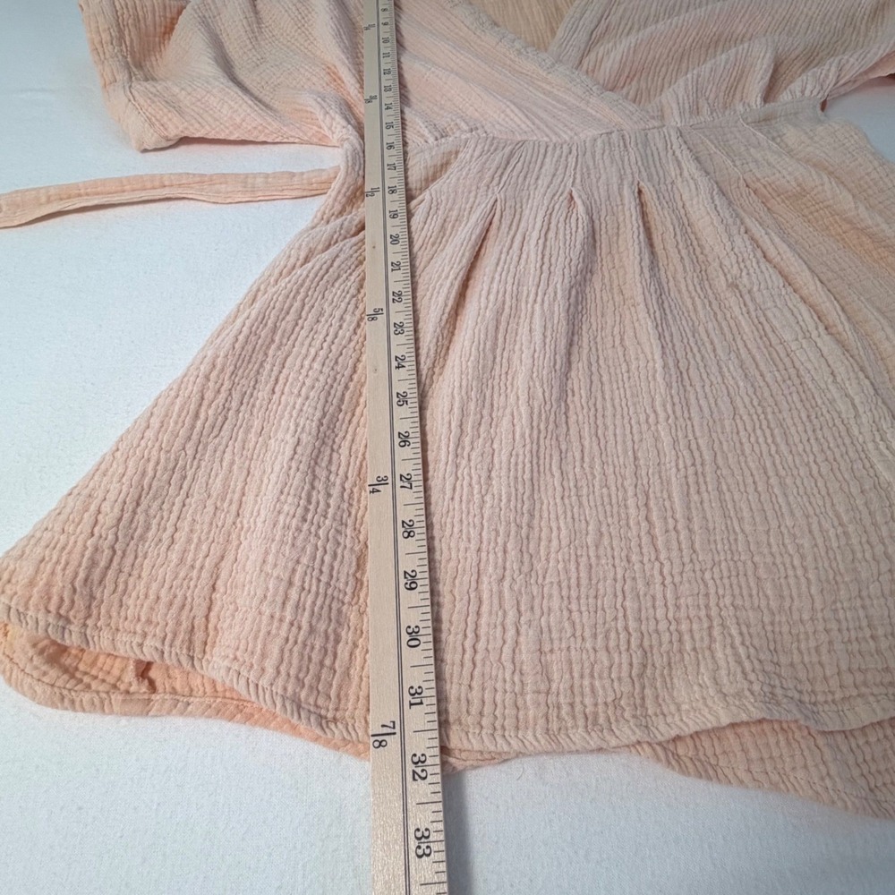 Free People Gauze Mini Dress Coverup Kimono Sleeve Boho Beachy Coastal Sz 10 - Picture 8 of 12